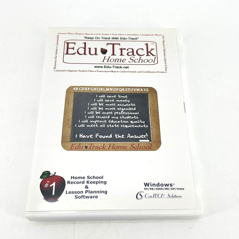 EduTrack Home School Record Keeping Lesson Planning Windows Software PC CD-ROM
